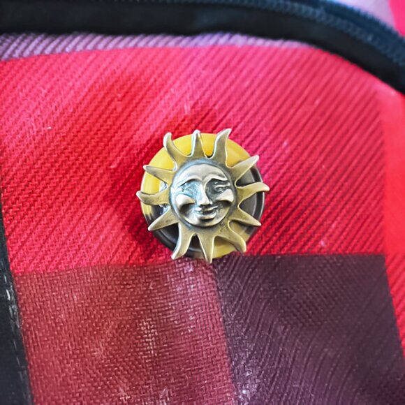Handmade Celestial Sun Pin Button - Picture 6 of 7